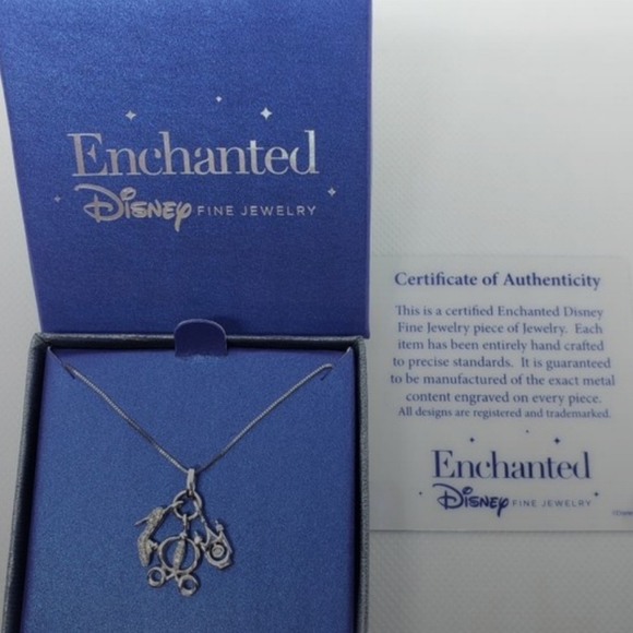 Disney Jewelry - Enchanted Disney Cinderella Charms Pendant Necklace Shoe Crown Coach